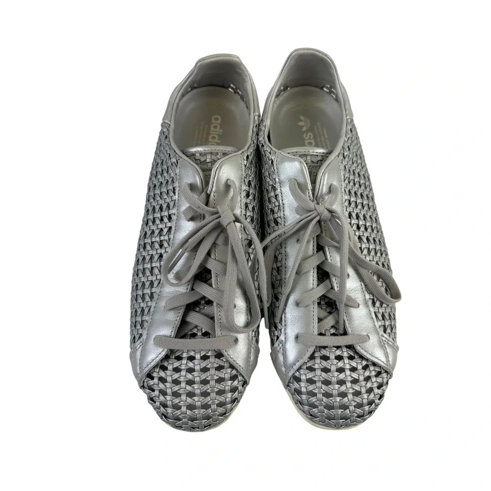 Adidas Originals Stan Smith Lo Pro Shoes Sneaker Woven Silver Metallic Womens 10